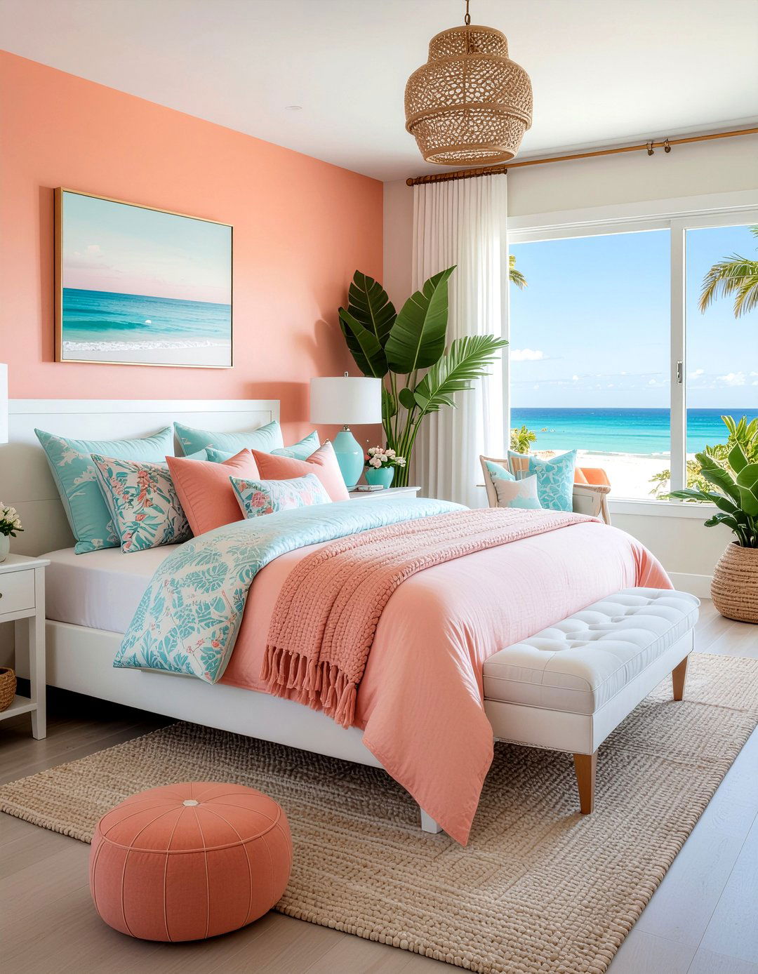 Soft Coral Bedroom - 30 pastel bedroom ideas