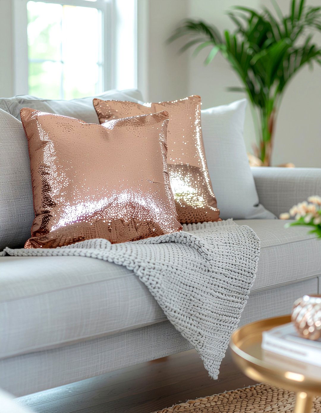 Soft Furnishing Bronze Metallic Pillows - 30 bronze accent living room ideas