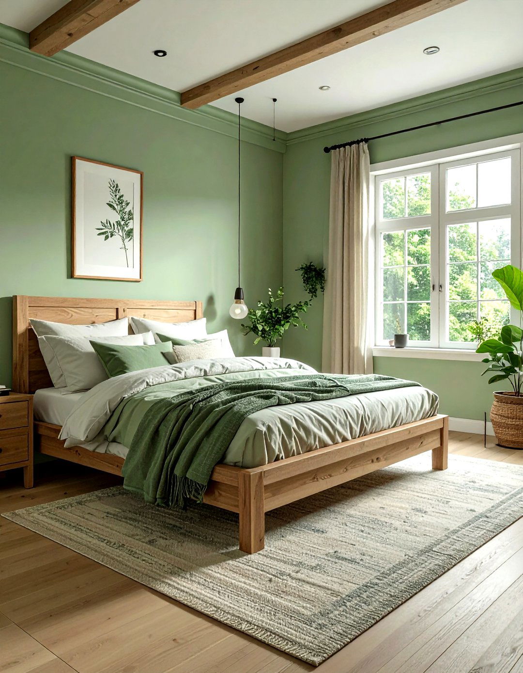 Soft Green Minimalist Farmhouse Bedroom - 30 farmhouse green bedroom ideas