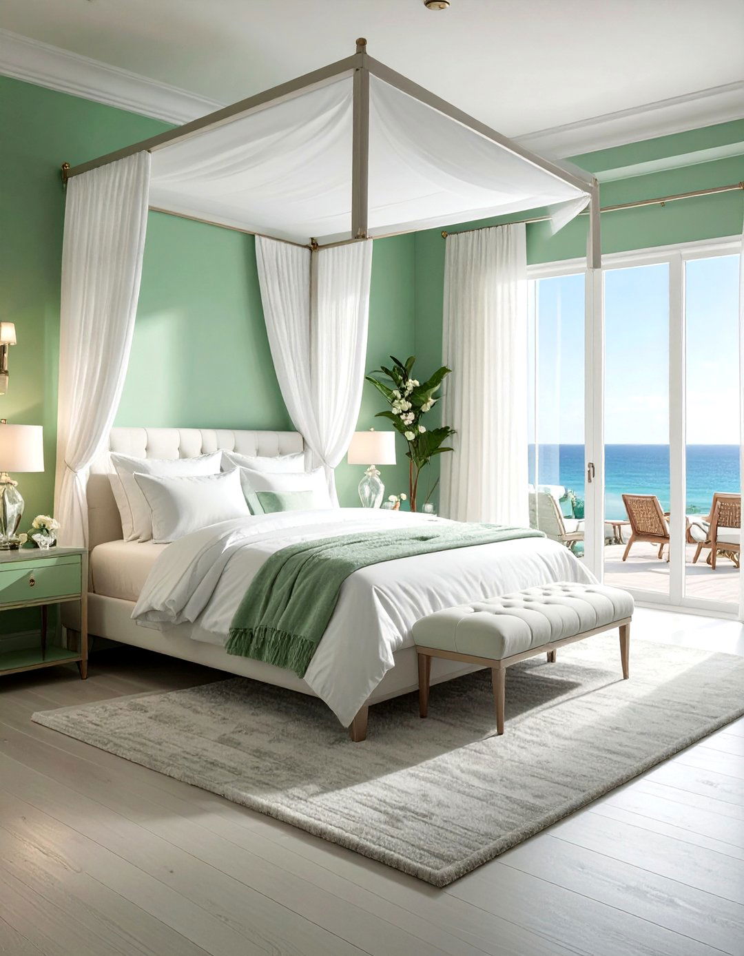 Soft Green Ocean Bedroom - 30 coastal green bedroom ideas
