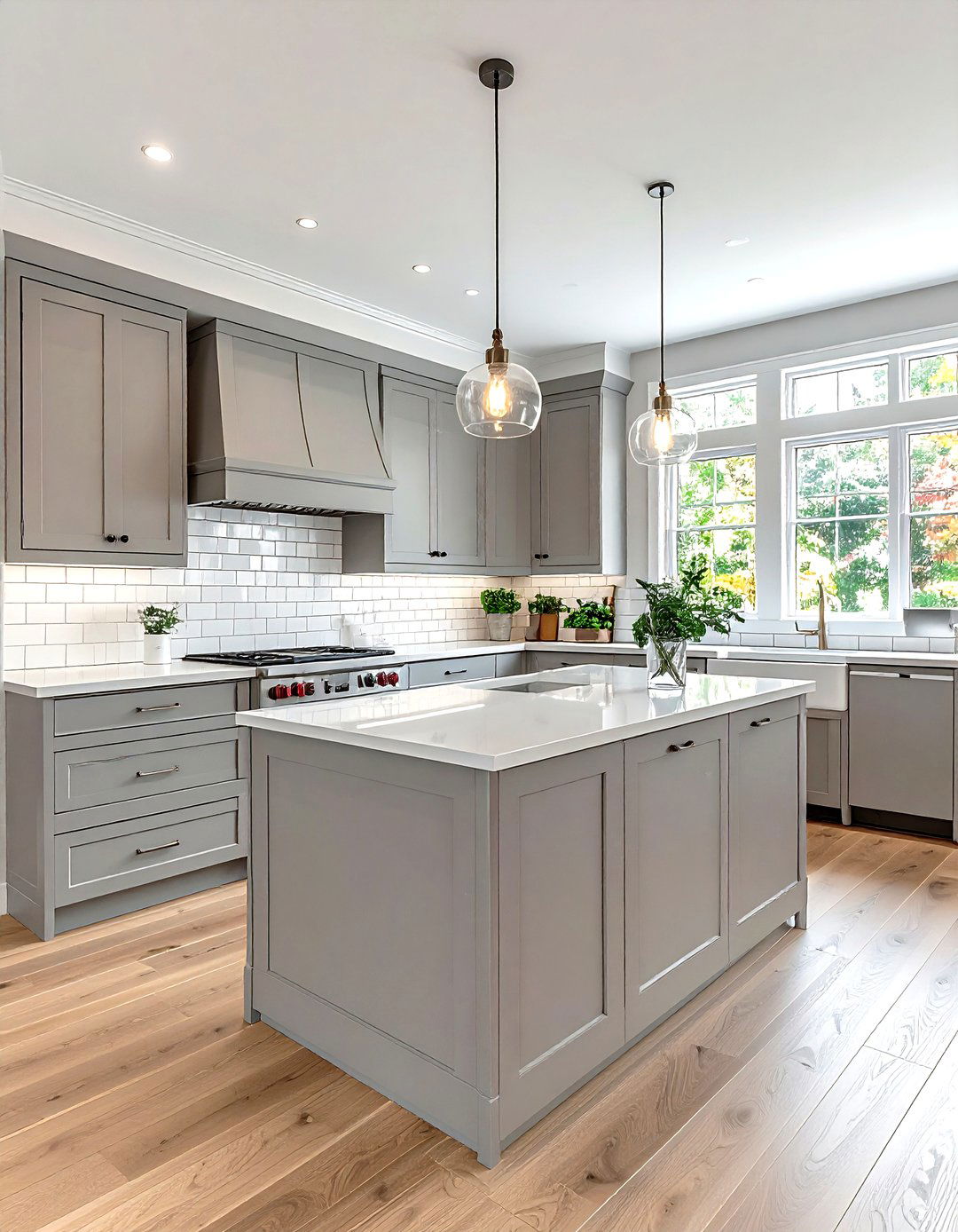 Soft Grey Kitchen With Subway Tile - 30 grey kitchen design ideas