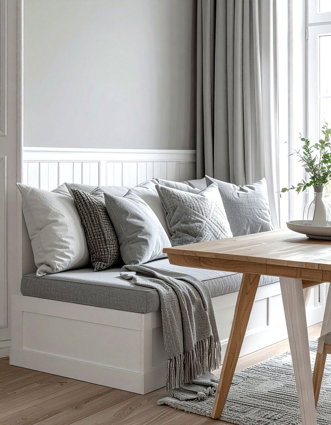 Soft Grey Throw Pillow - 30 grey dining room accessories ideas