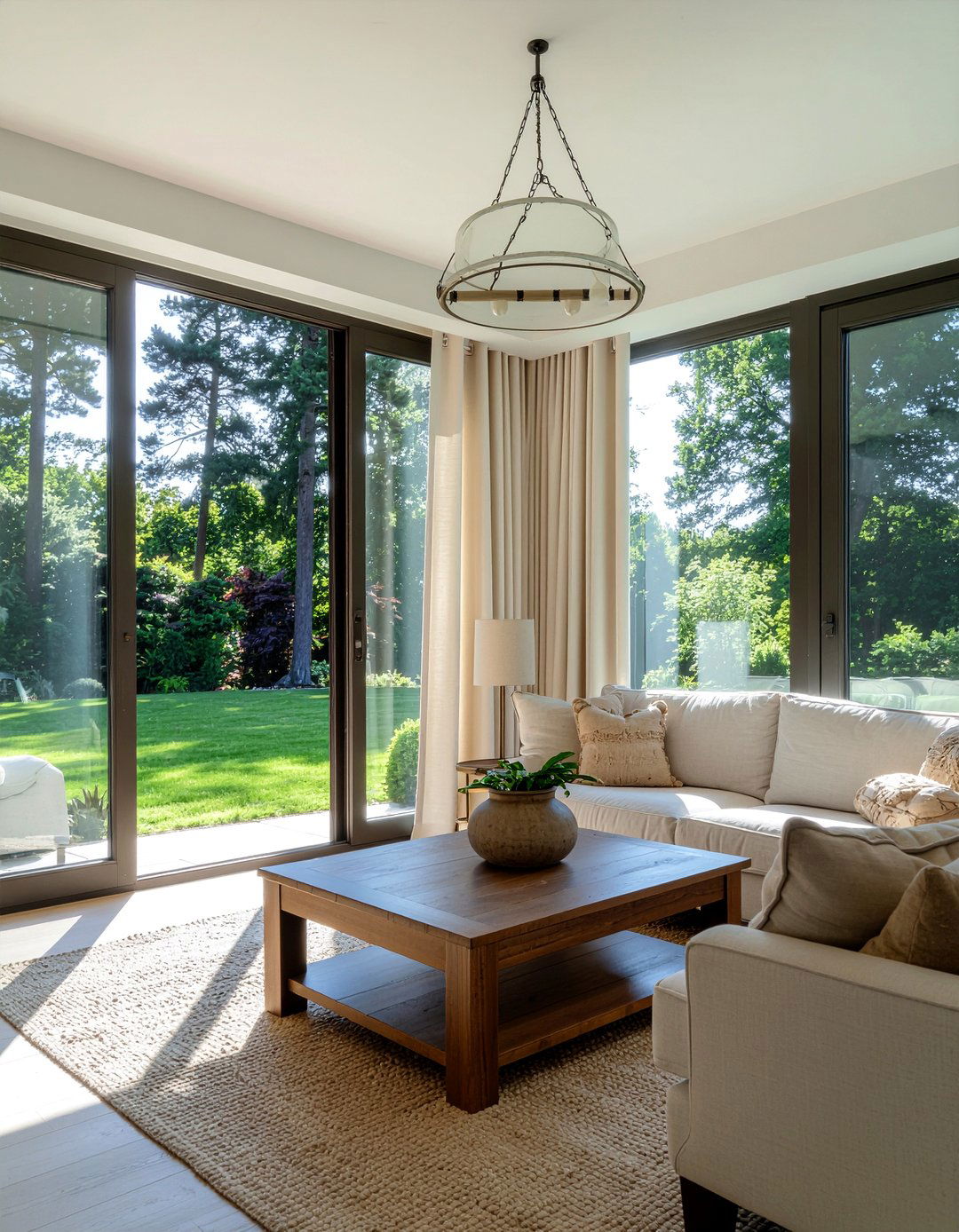 Soft Linen Curtains - 30 conservatory living room ideas