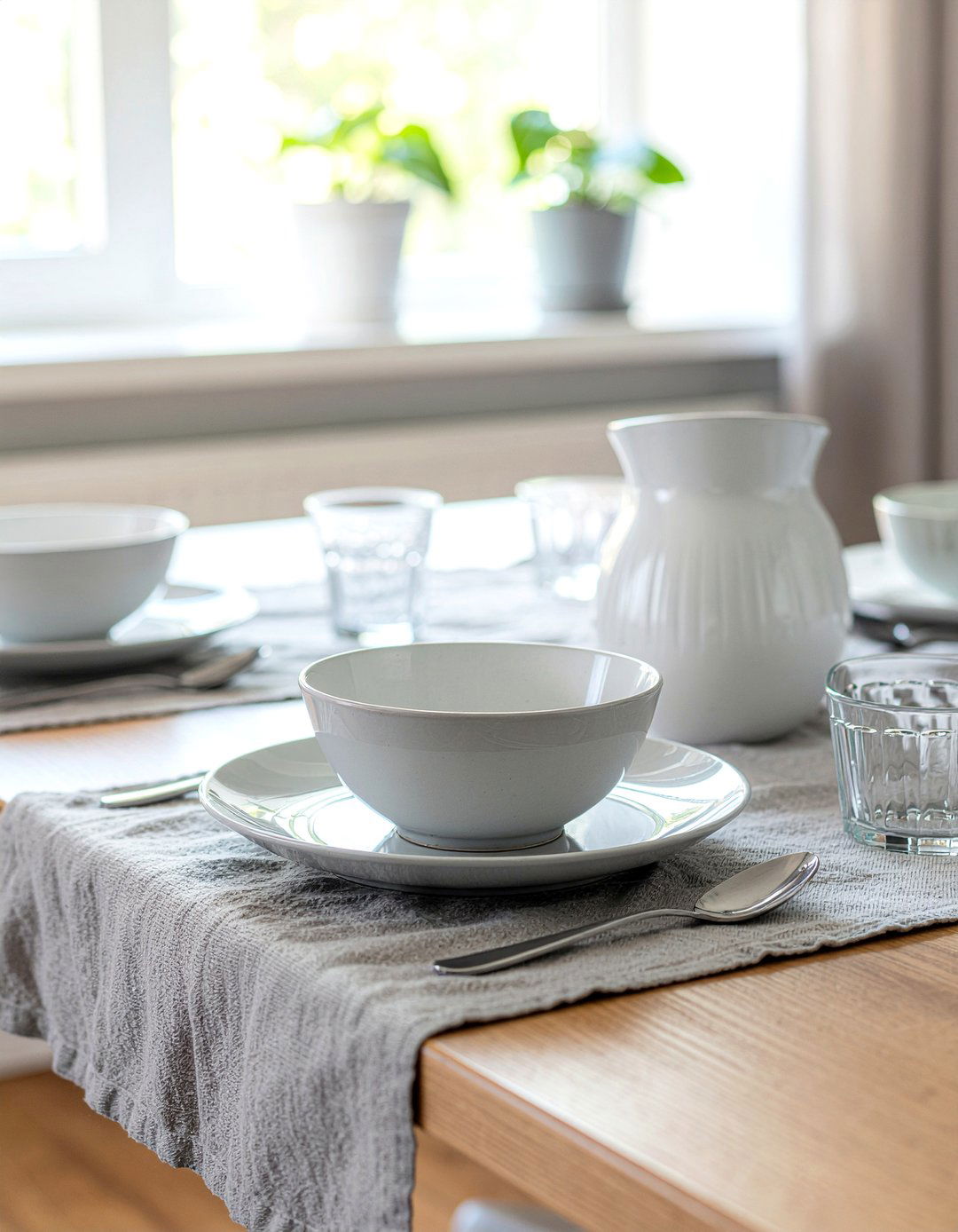 Soft Linen Tablecloth - 30 ambient dining room ideas