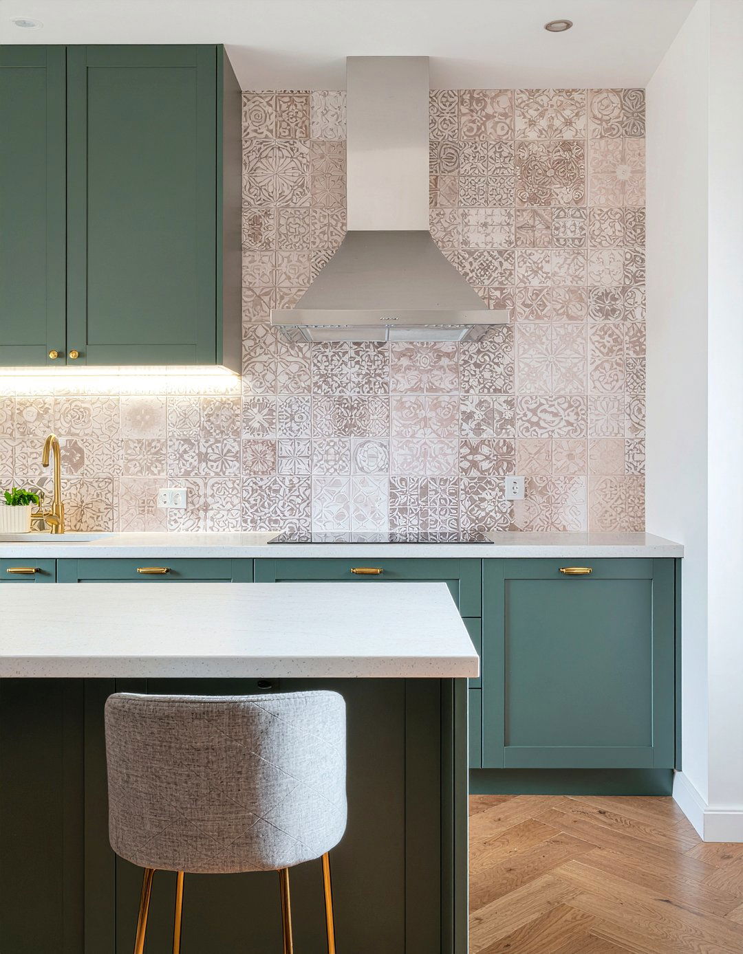 Soft Pink Cement Tile - 30 cement tile kitchen backsplash ideas