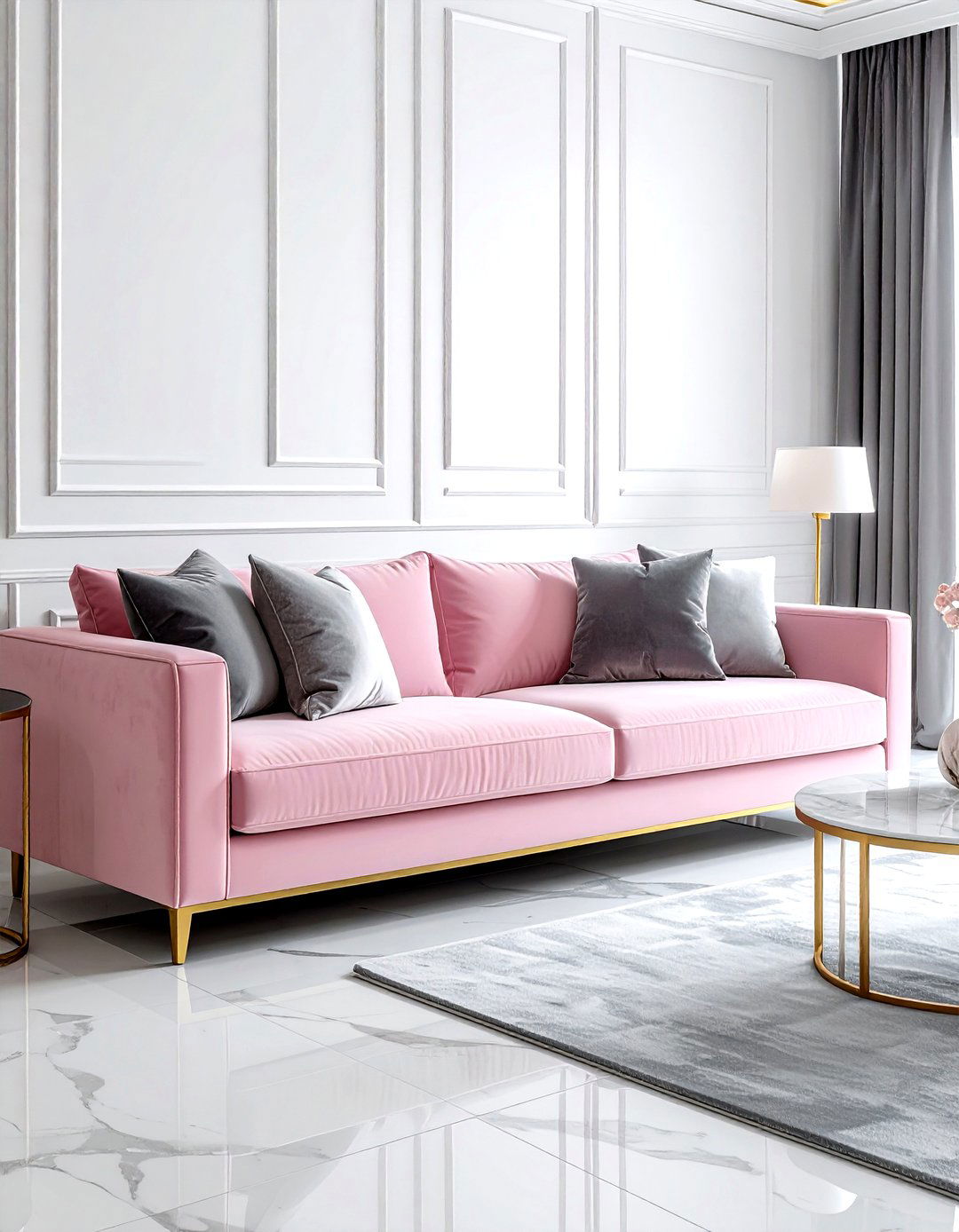 Soft Pink Easy Care Sofa - 30 living room performance fabric sofa ideas