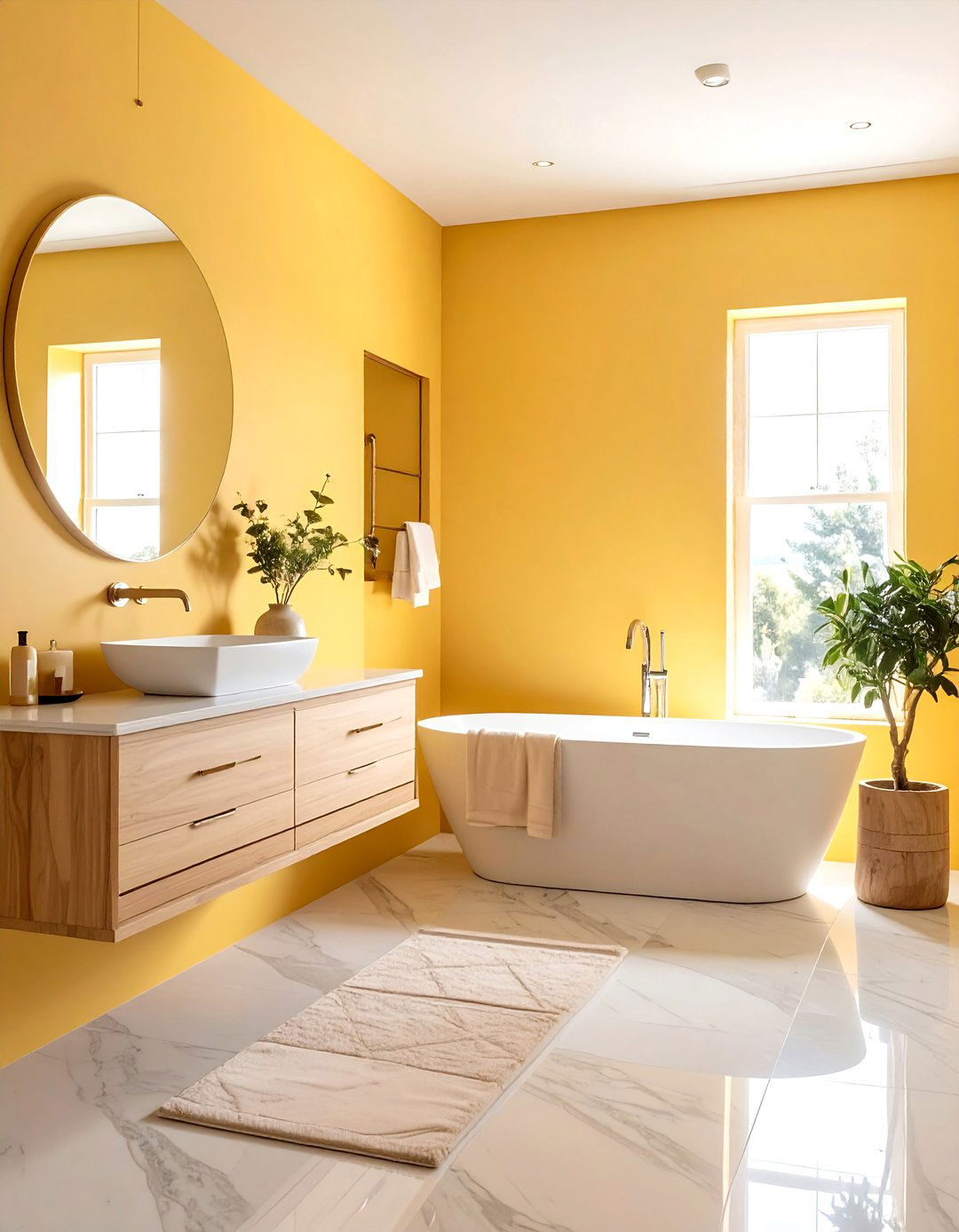 Soft Primrose Bathroom Paint - 30 yellow bathroom ideas