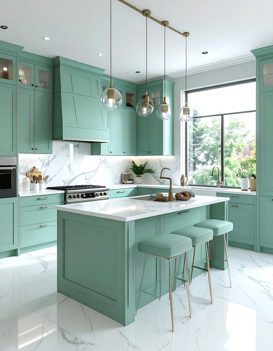 Soft Seafoam Teal Kitchen - 30 teal kitchen ideas