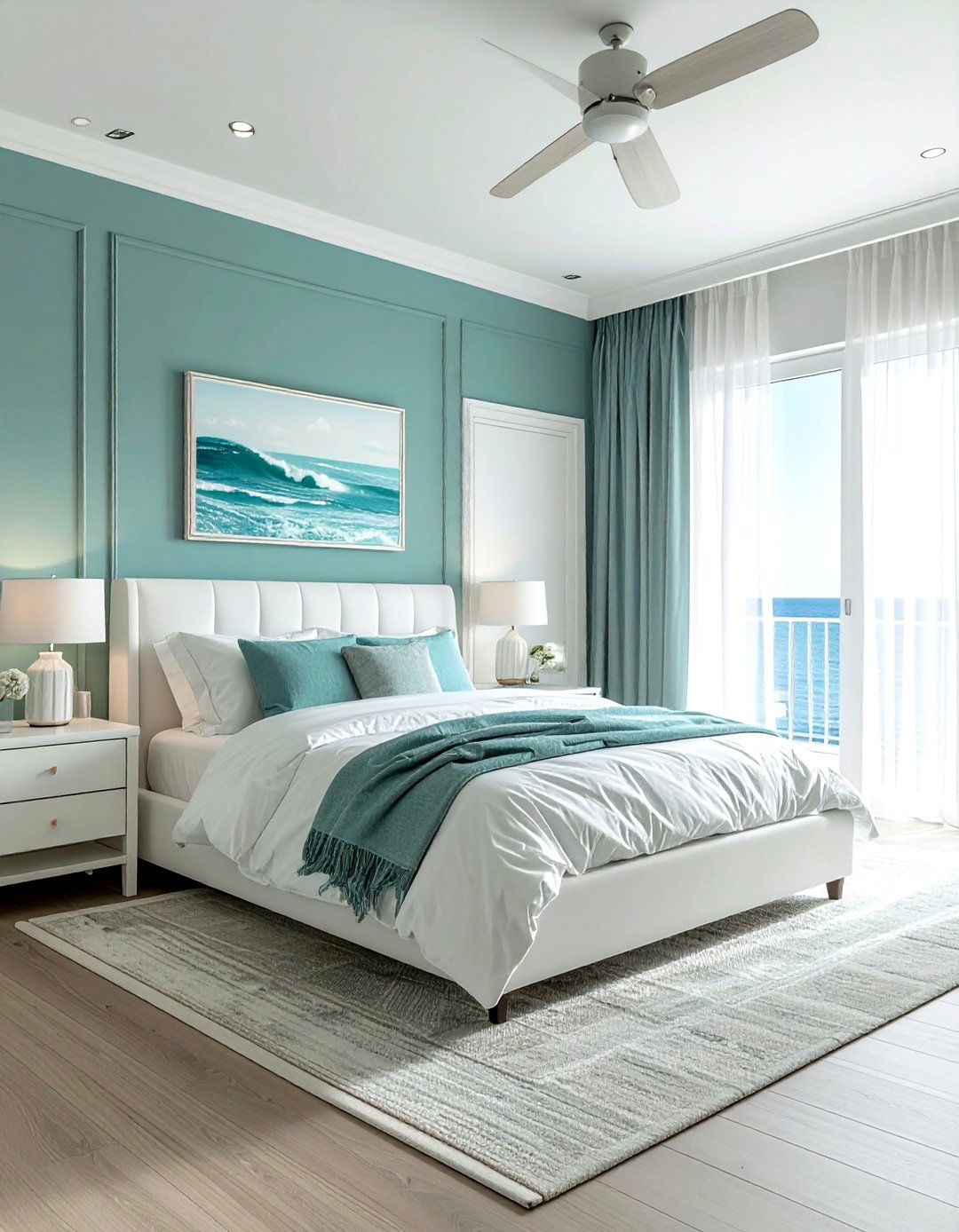 Soft Teal Coastal Bedroom - 30 coastal teal bedroom ideas