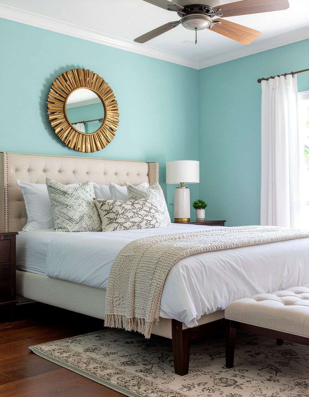 Soft Teal Walls - 30 pastel bedroom ideas