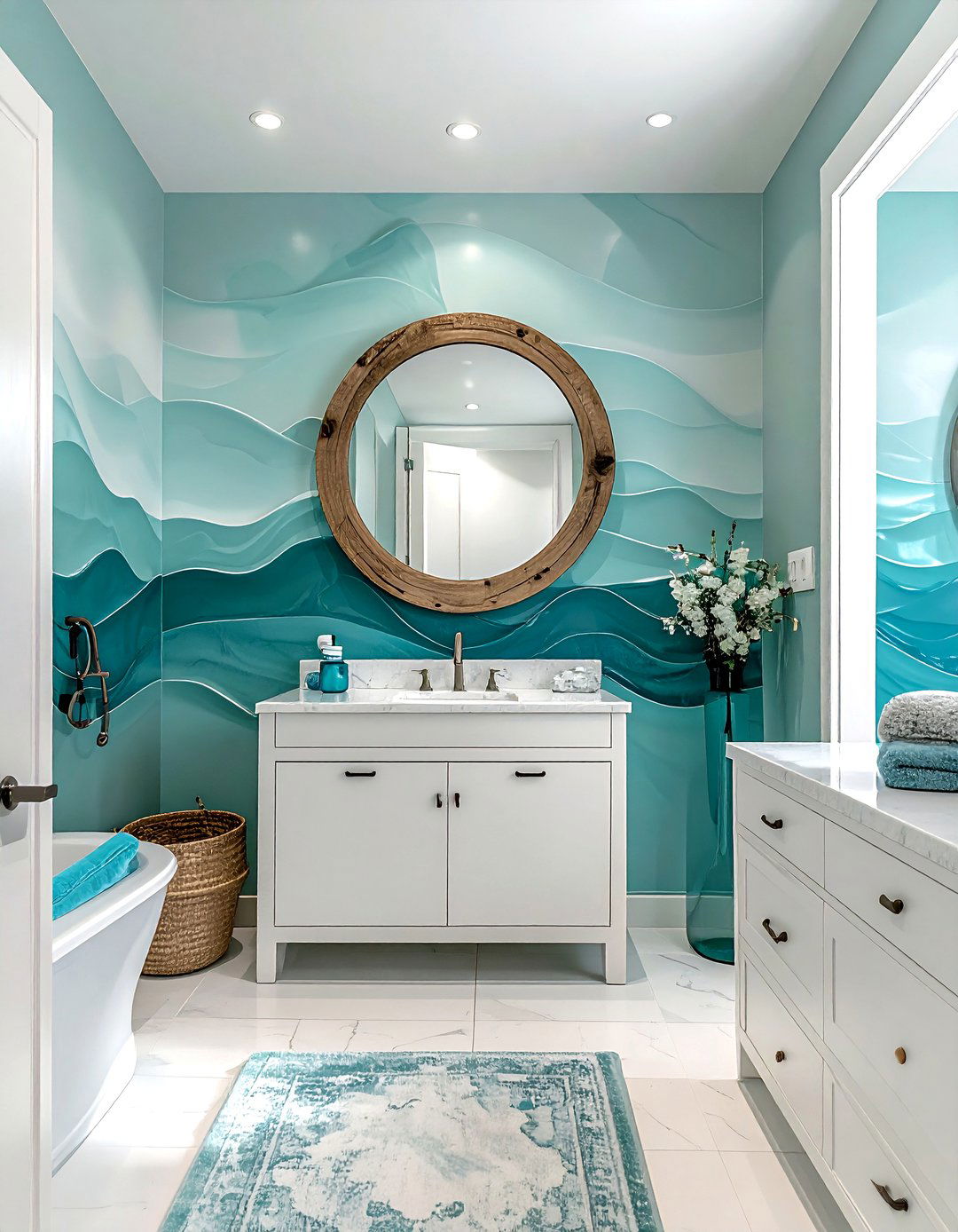Soft Teal Wave - 30 subtle wallpaper ideas