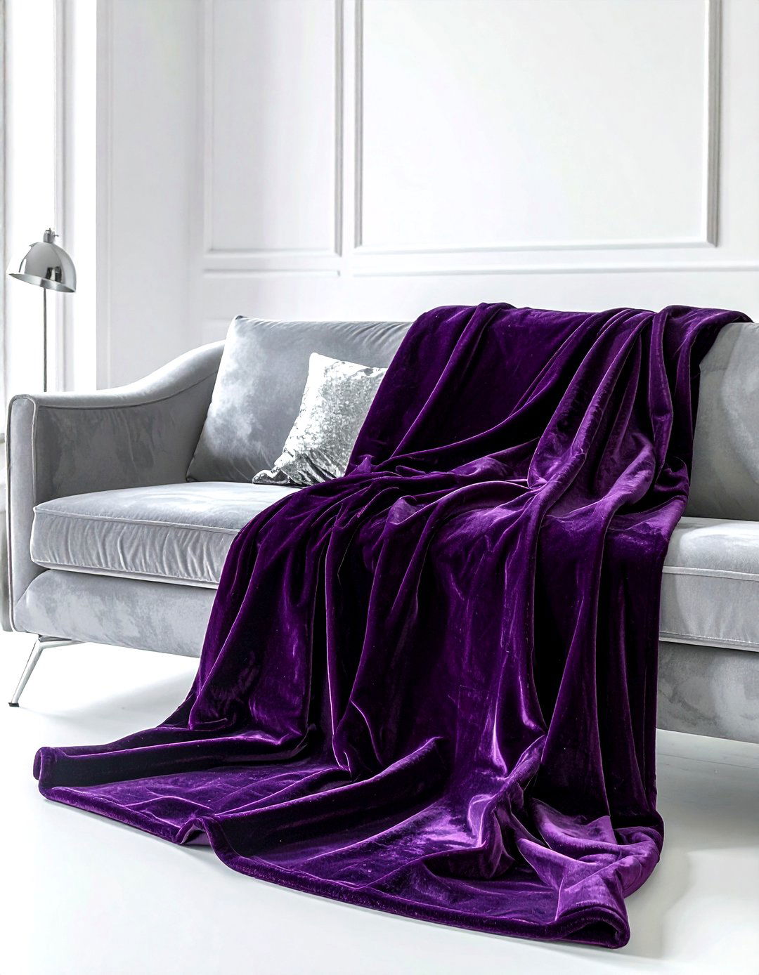 Soft Velvet Blanket - 30 living room blanket styling ideas