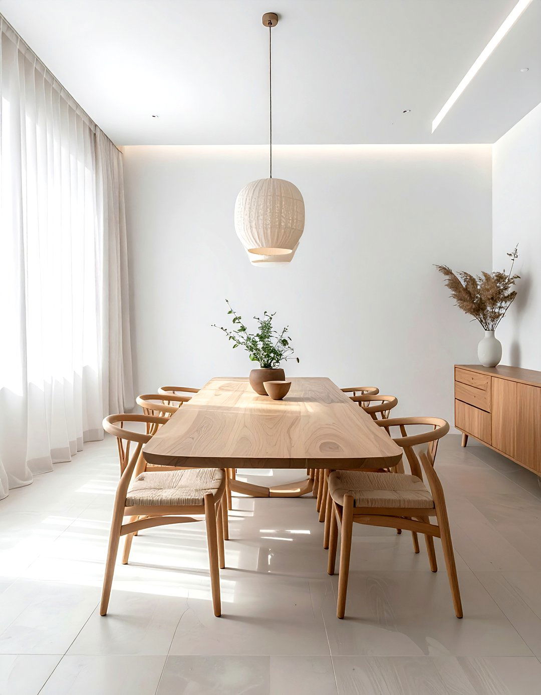 Soft White Wall - 30 zen dining room ideas