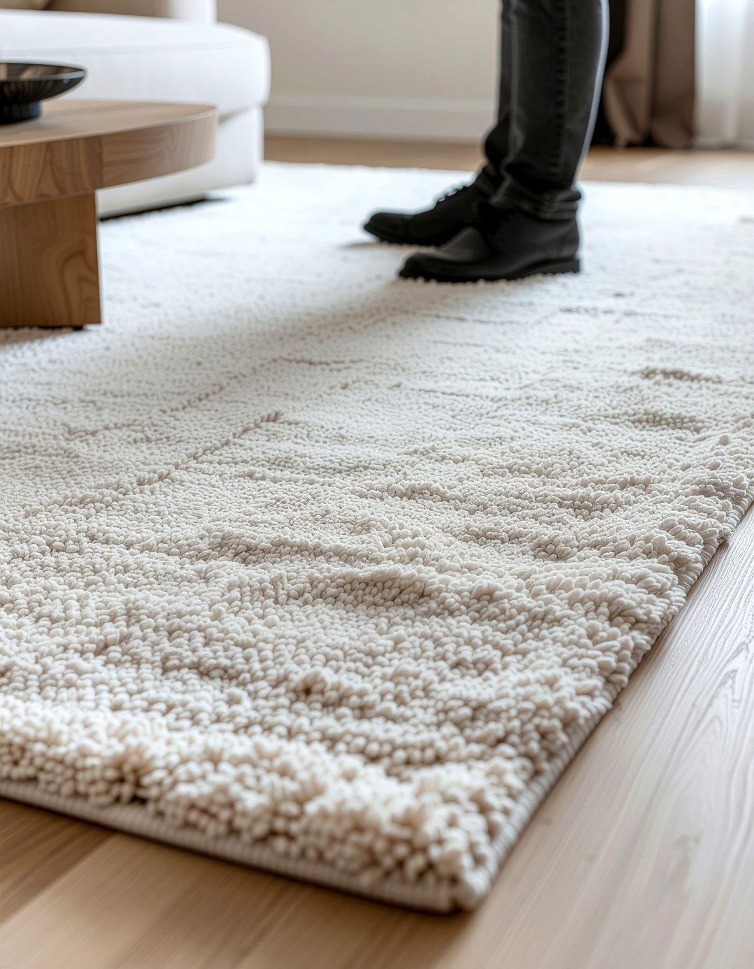 Soft Wool Area Rug - 30 peaceful living room ideas