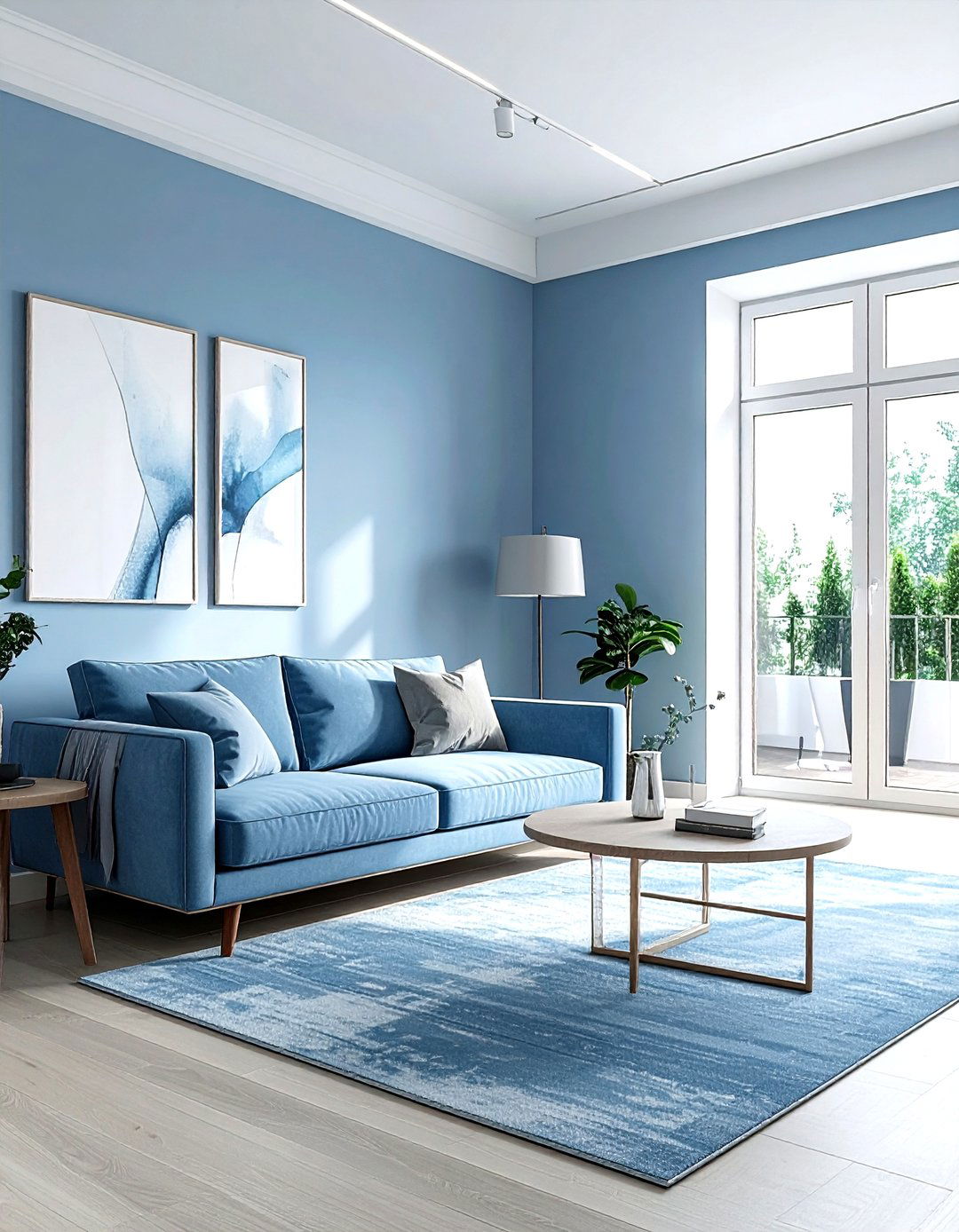 Soft blue living room layout - 30 minimalist blue living room ideas