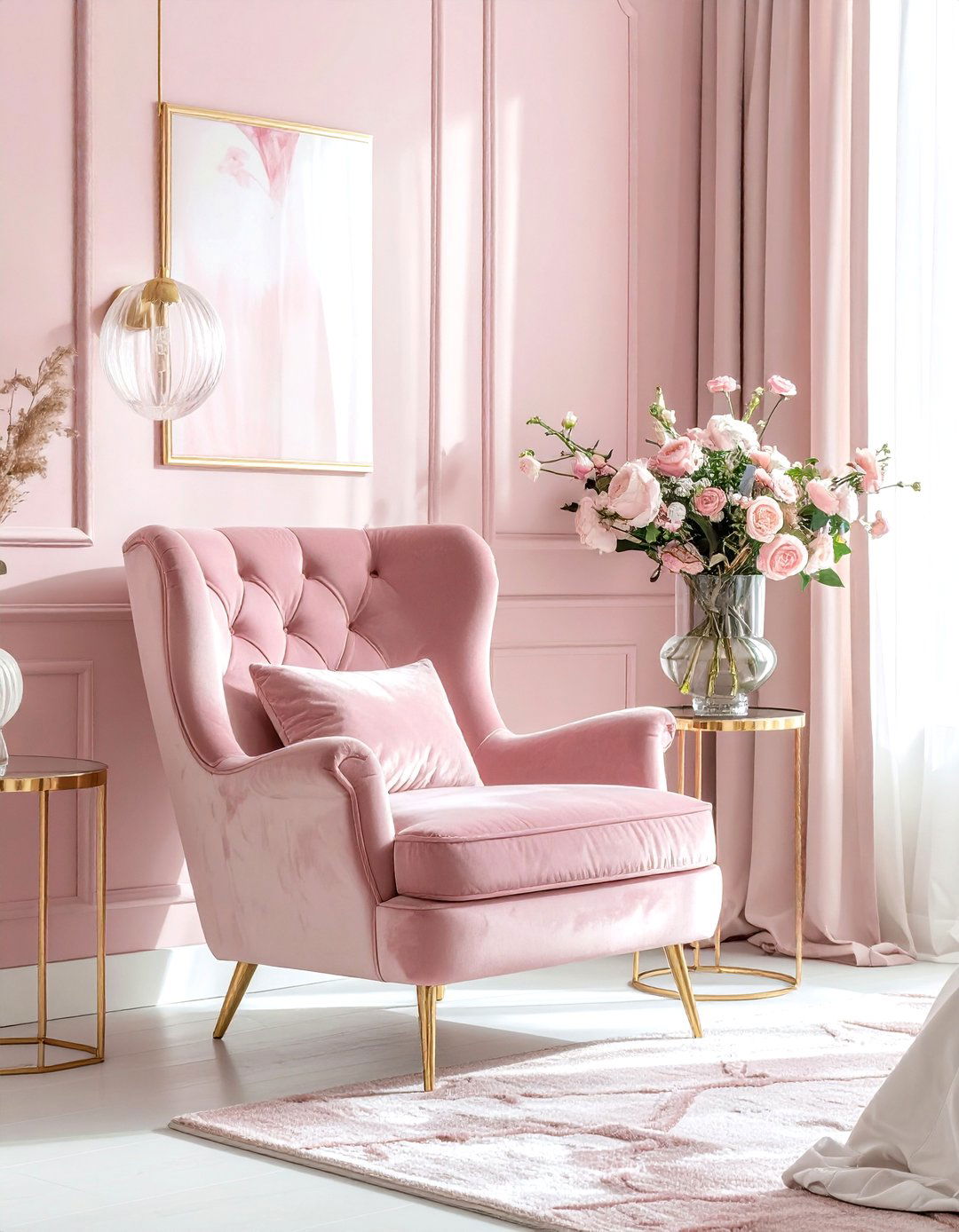 Soft blush pink bedroom - 30 mid-century glam bedroom ideas
