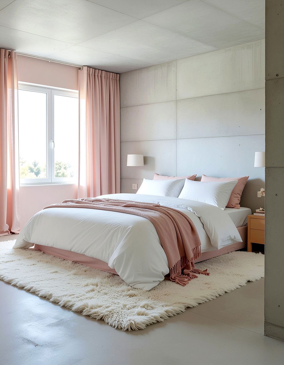 Soft concrete bedroom - 30 concrete bedroom ideas