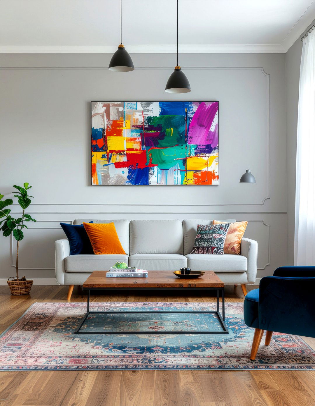 Soft gray walls - 30 feminine living room ideas