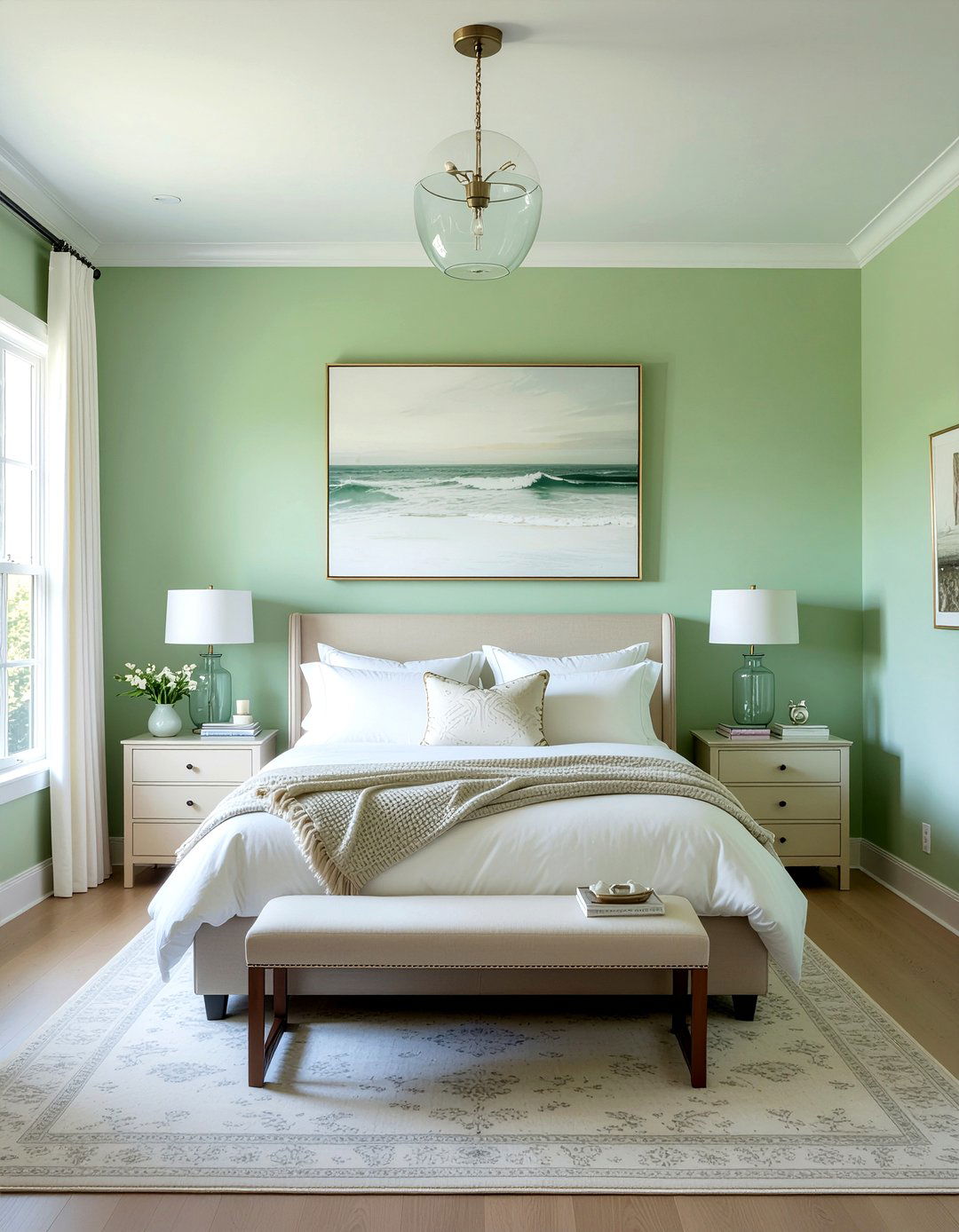 Soft green walls - 30 bedroom green walls