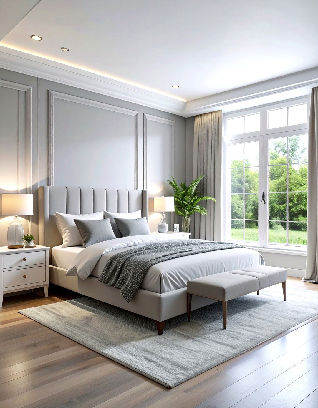 Soft grey and white bedroom - 30 modern grey bedroom ideas