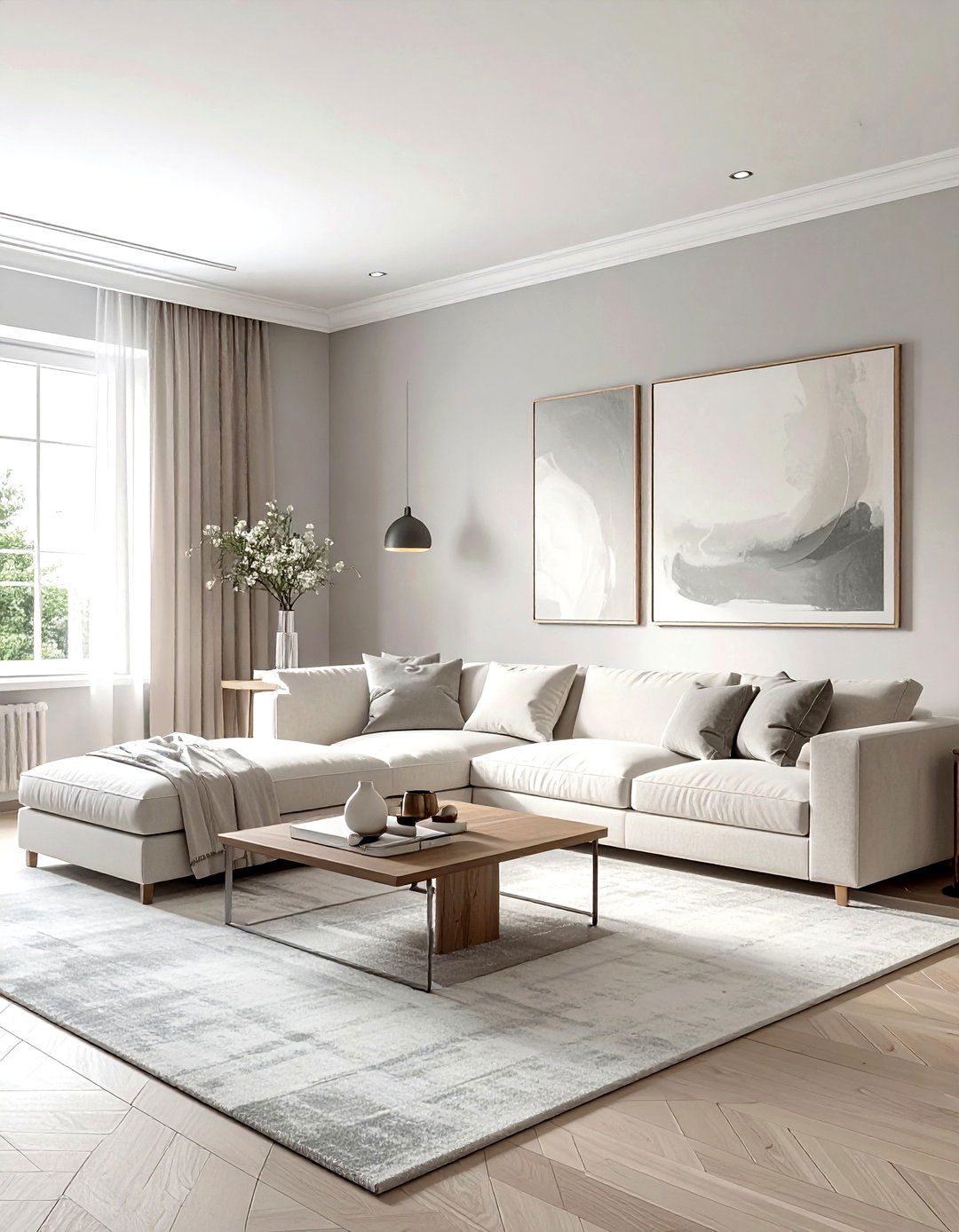 Soft grey living room - 30 minimalist grey living room ideas