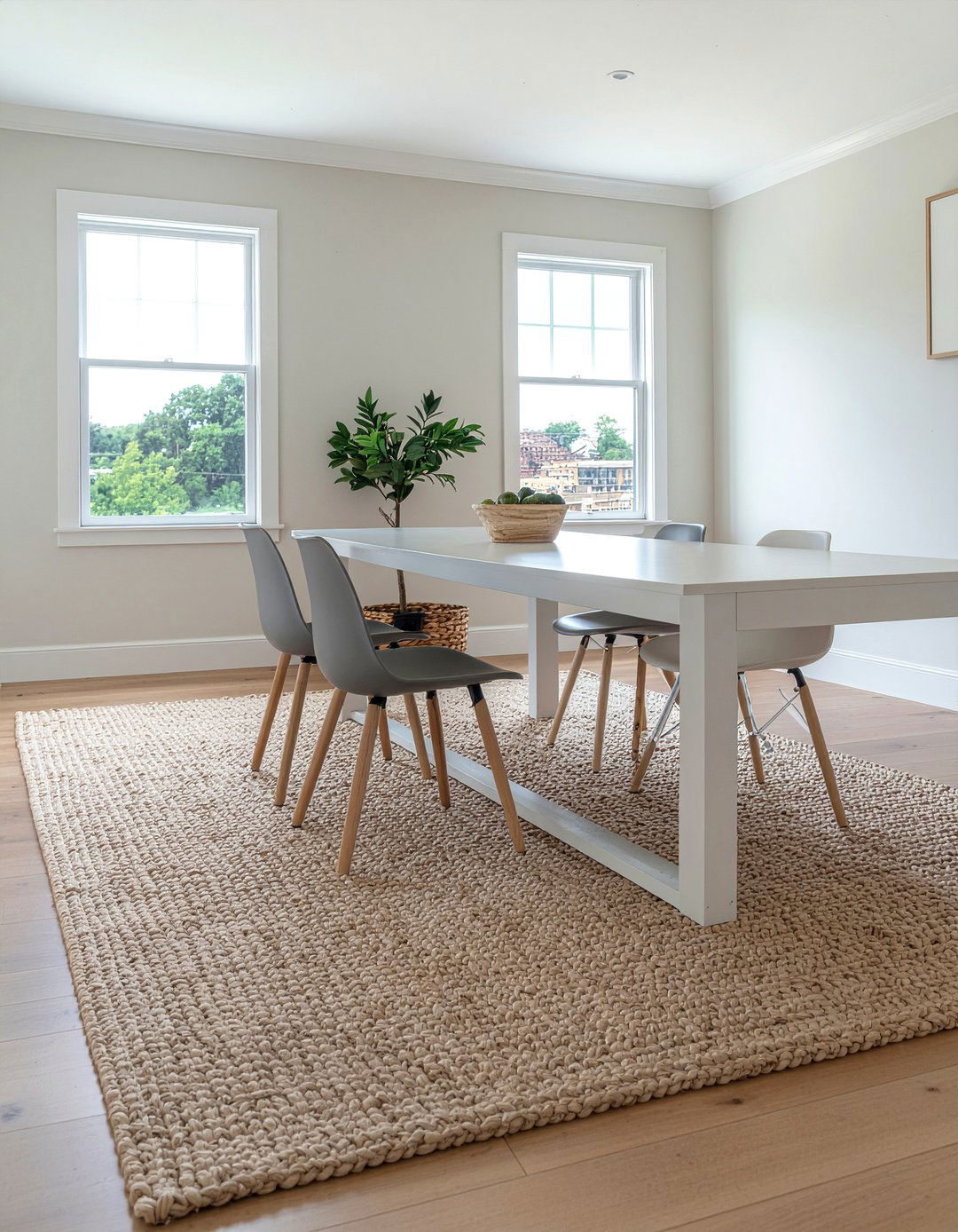 Soft jute rug for comfortable dining room - 30 jute rug dining room ideas