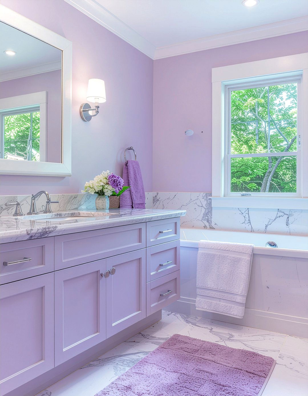 Soft lavender bathroom - 30 small bathroom color ideas