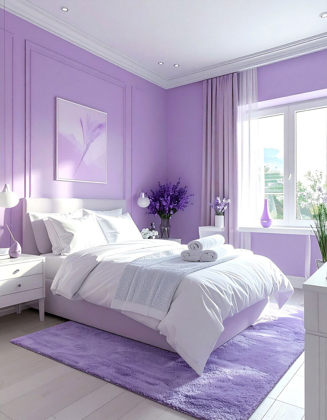 Soft lavender guest room - 30 lavender and white bedroom ideas