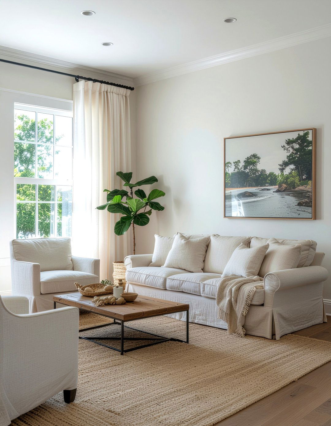 Soft linen upholstery - 30 cozy living room ideas