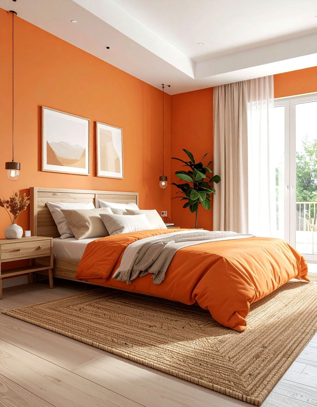 Soft orange bedroom - 30 orange bedroom decor ideas