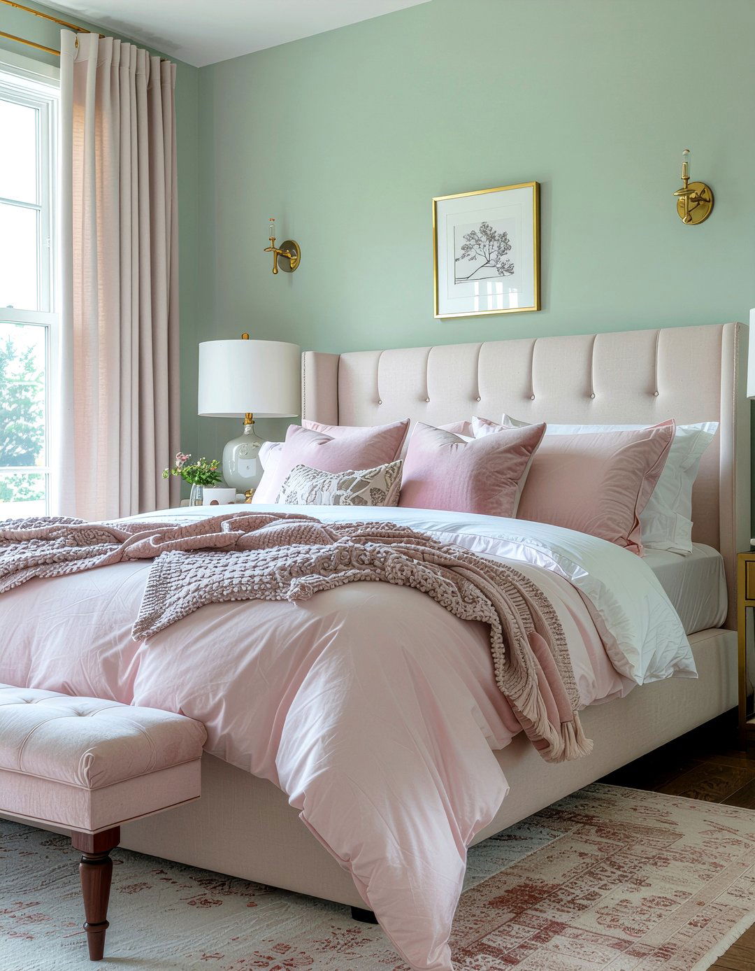 Soft pink accents - 30 Georgian bedroom ideas