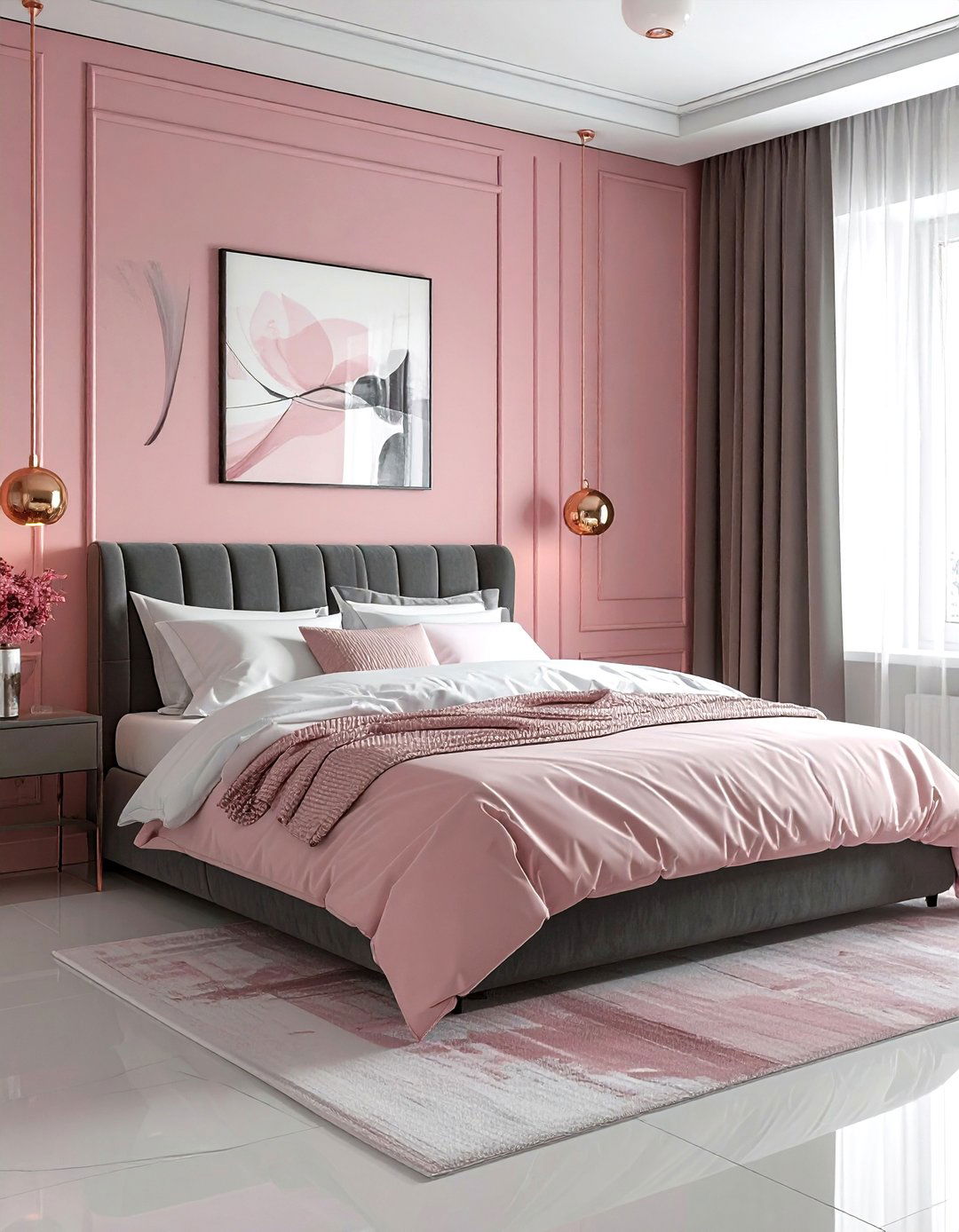 Soft pink bedroom - 30 bedroom paint ideas