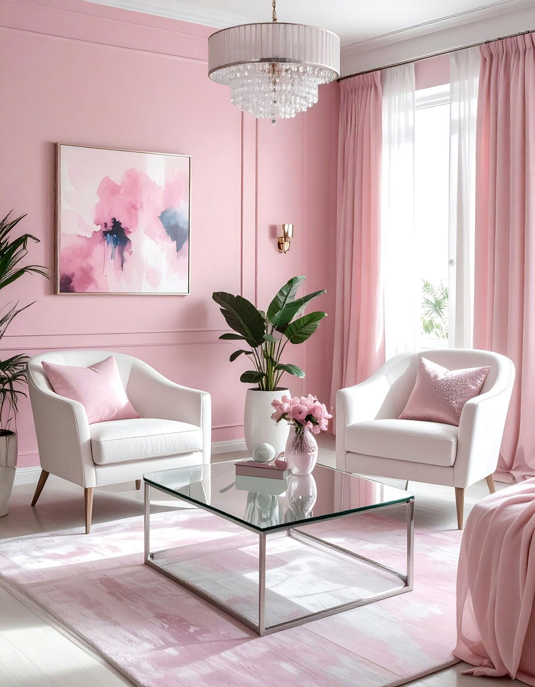 Soft pink living room - 30 pink living room ideas