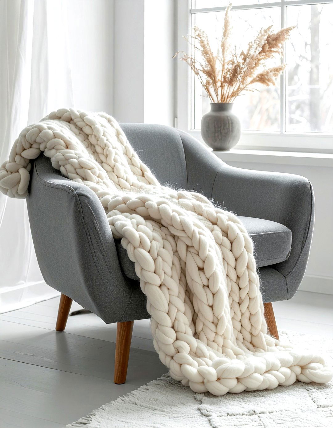 Soft throw blanket - 30 Scandinavian minimalist decor ideas