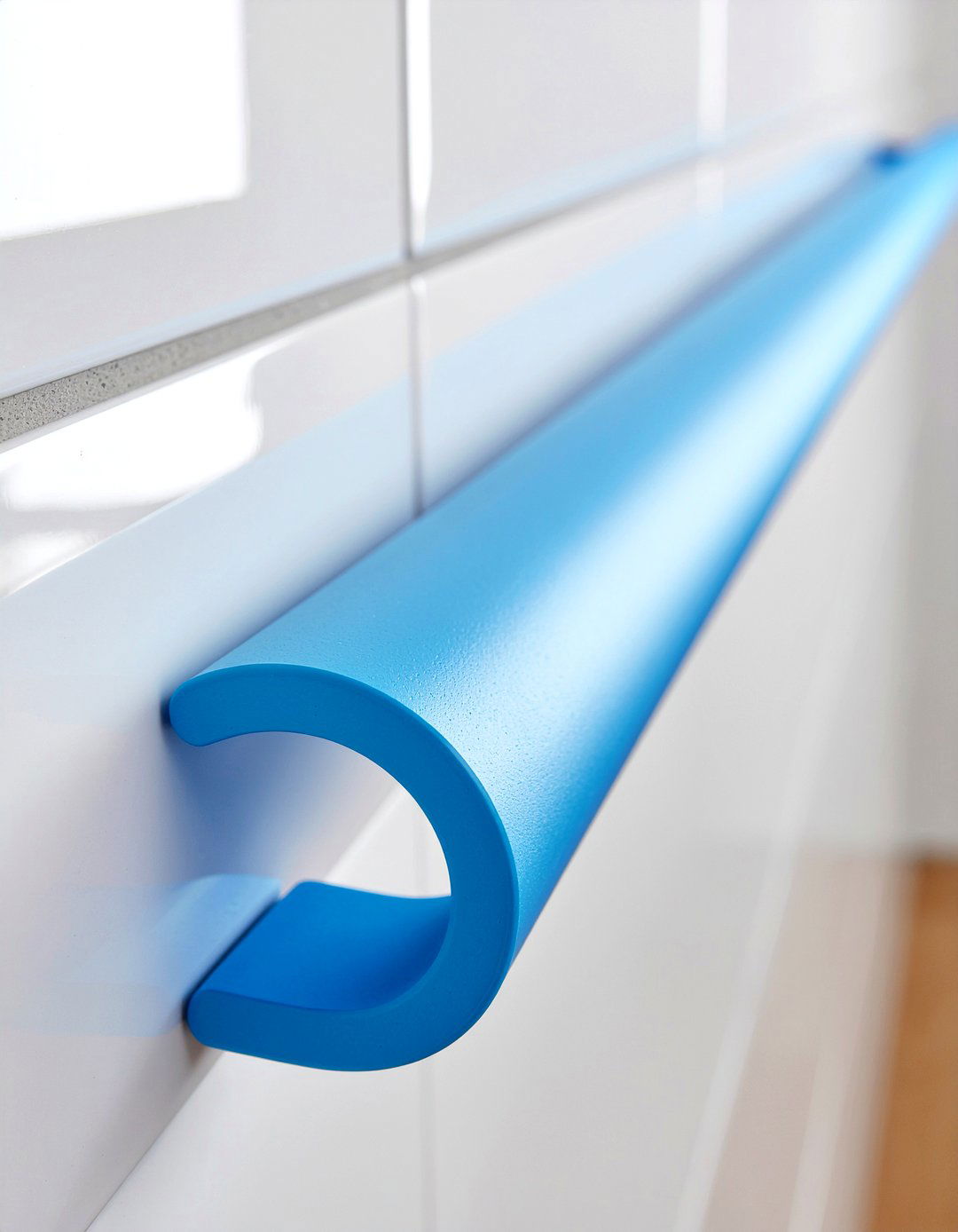 Soft touch plastic rail - 30 bathroom handrail ideas