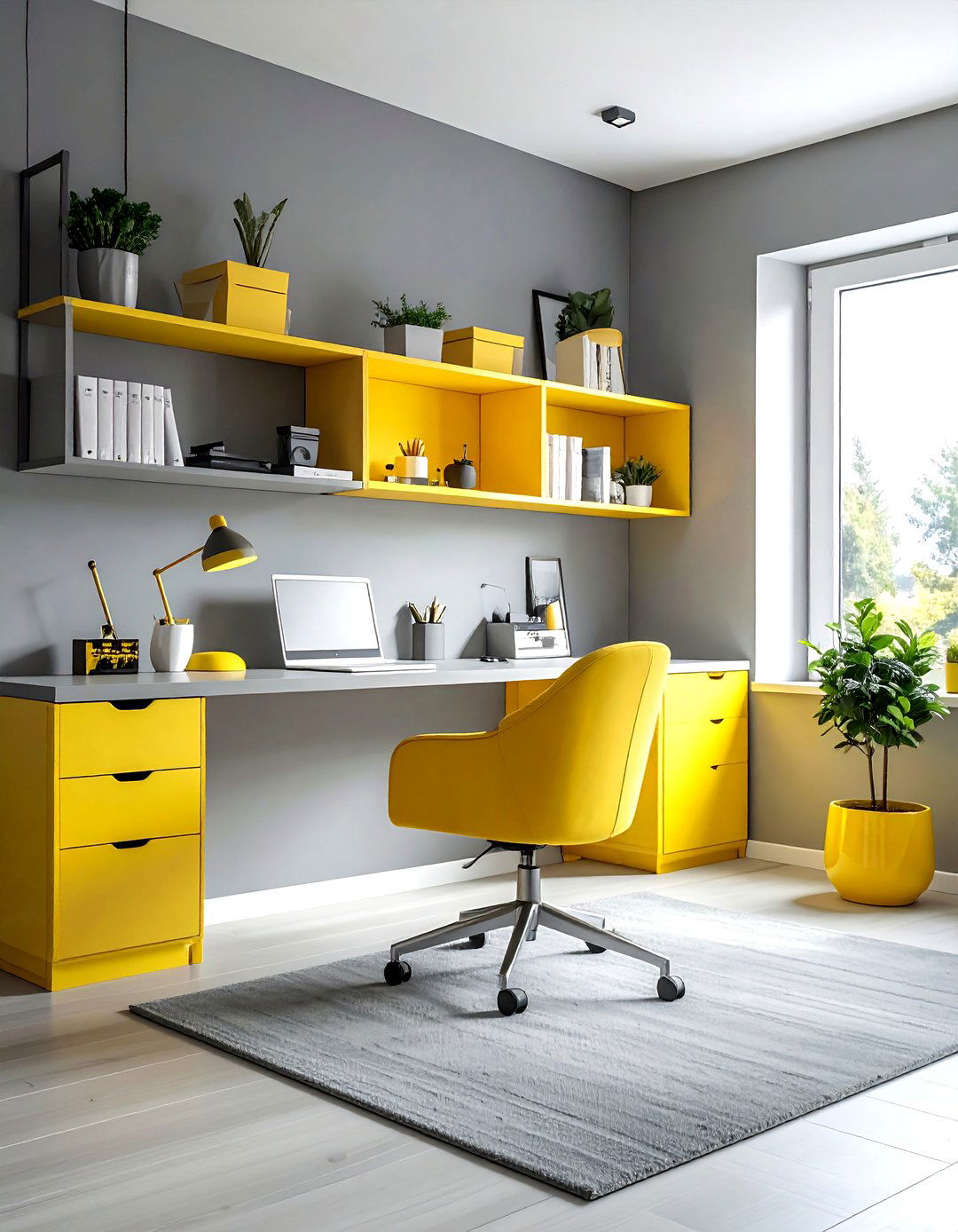 Soft yellow and gray - 30 color scheme ideas