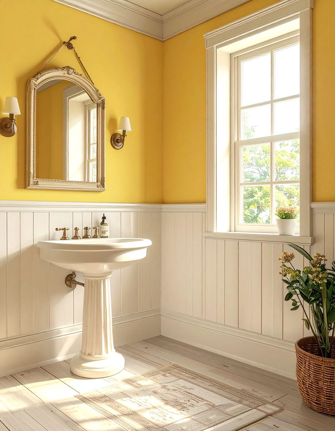 Soft yellow bathroom walls - 30 warm bathroom ideas