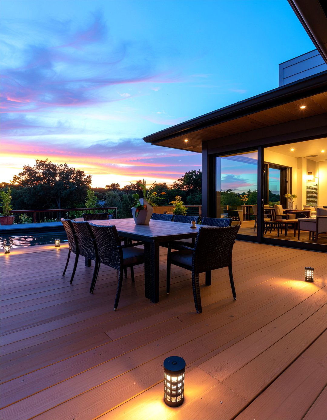 Solar Deck Lighting - 30 deck dining ideas