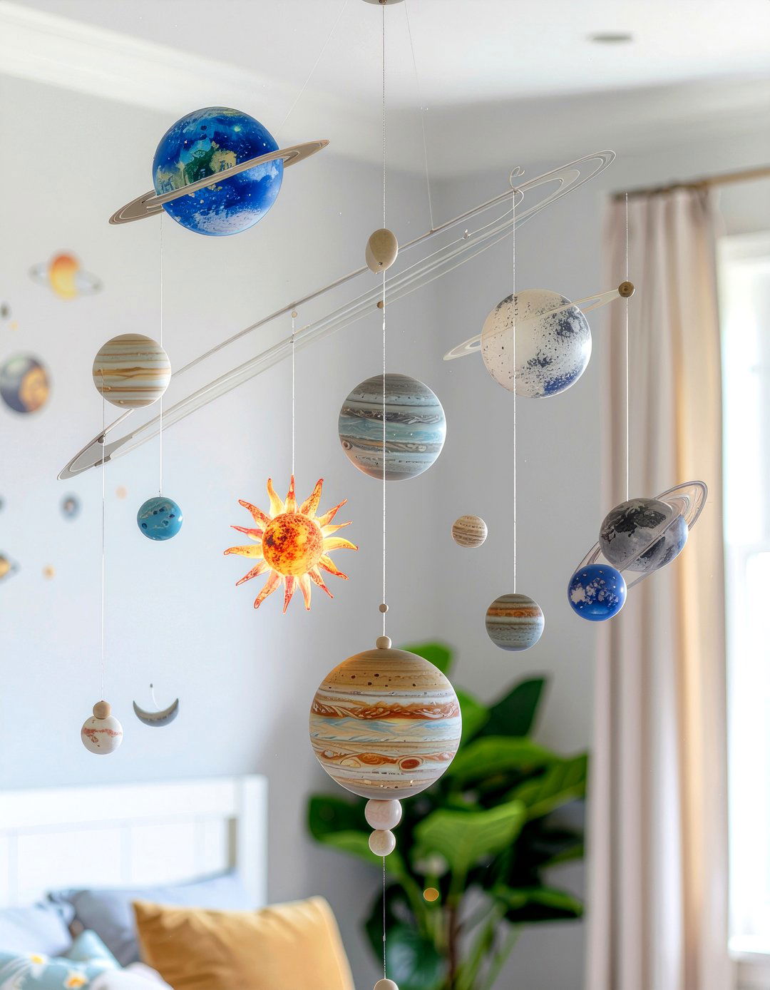 Solar system mobile - 30 galaxy bedroom ideas
