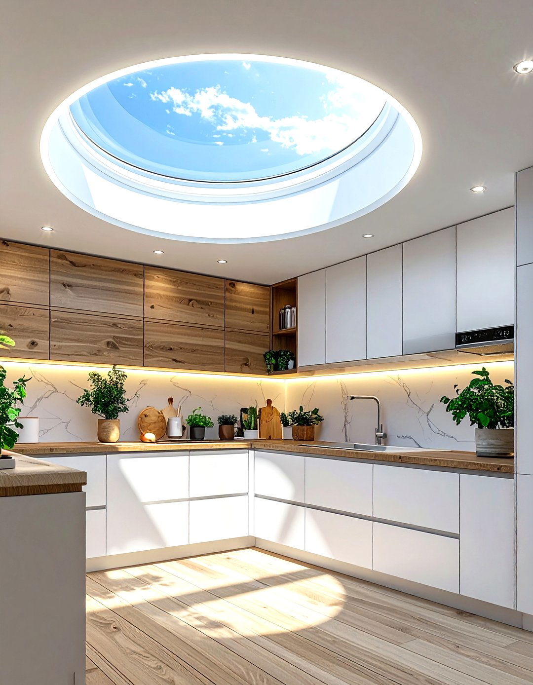 Solar tube skylight - 30 kitchen ambient lighting ideas