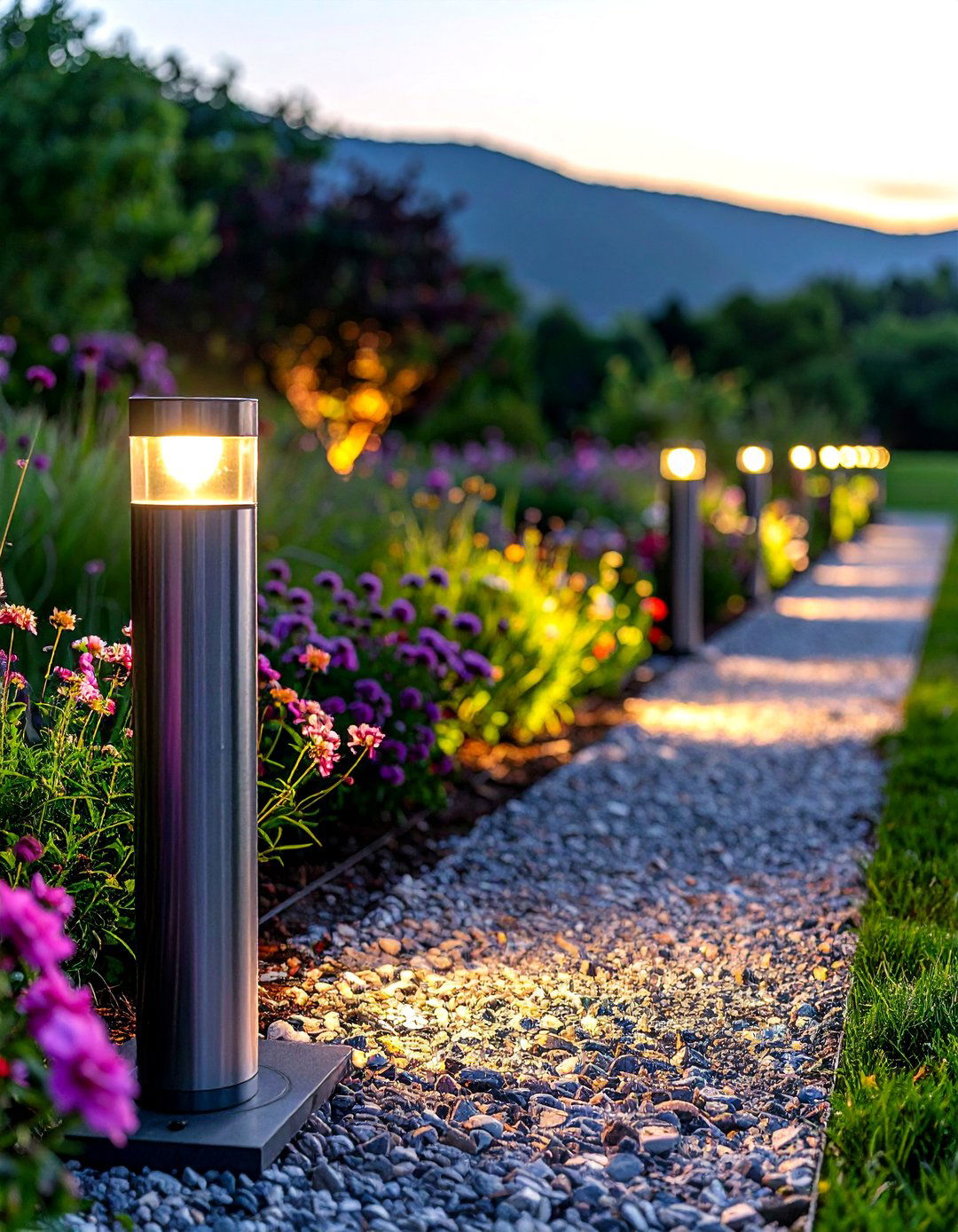 Solar walkway lights - 30 patio decor ideas