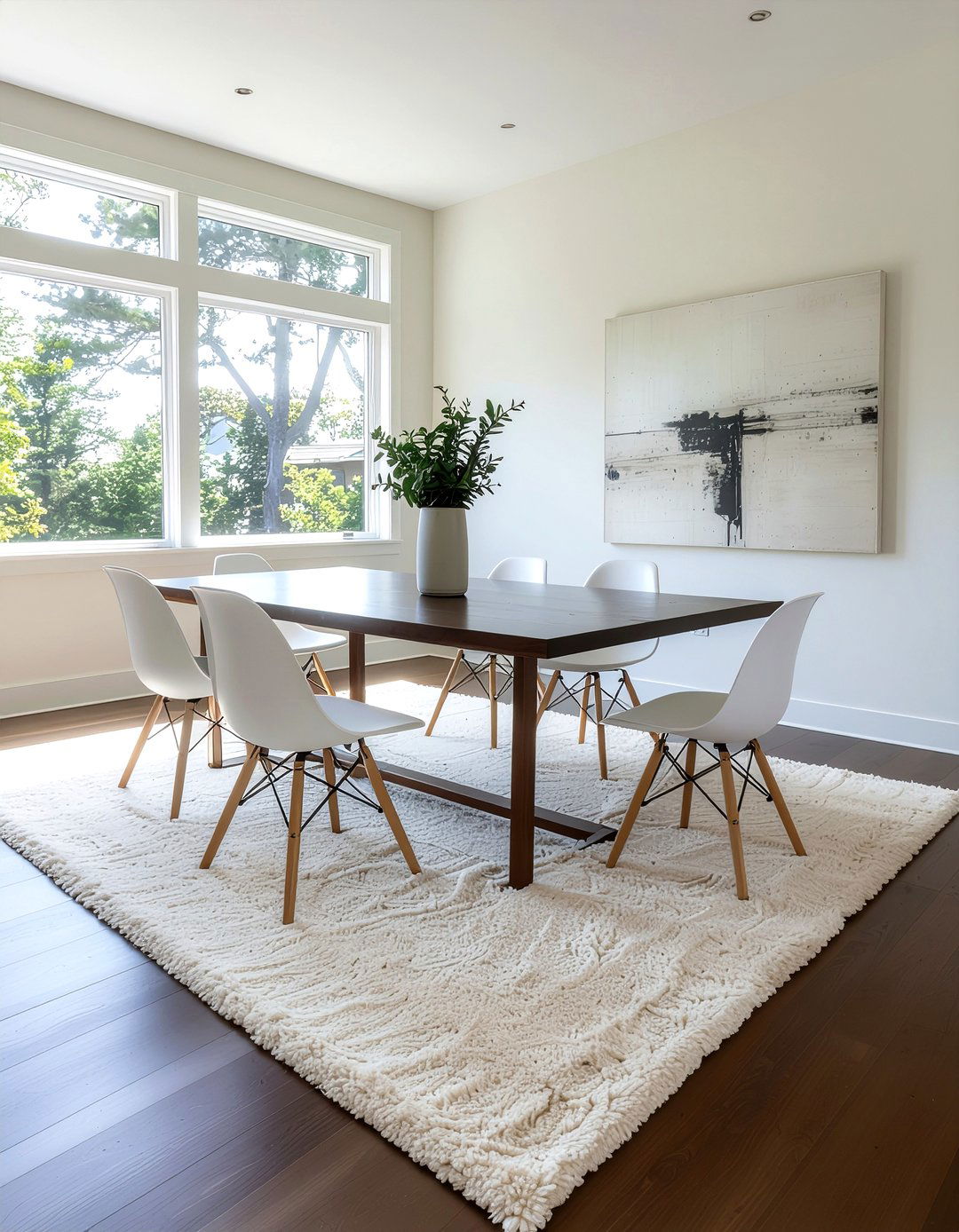 Solid Cream Rug Dining Room - 30 neutral rug dining room ideas