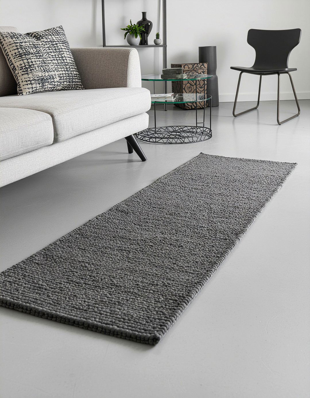 Solid Gray Runner - 30 living room runner rugs