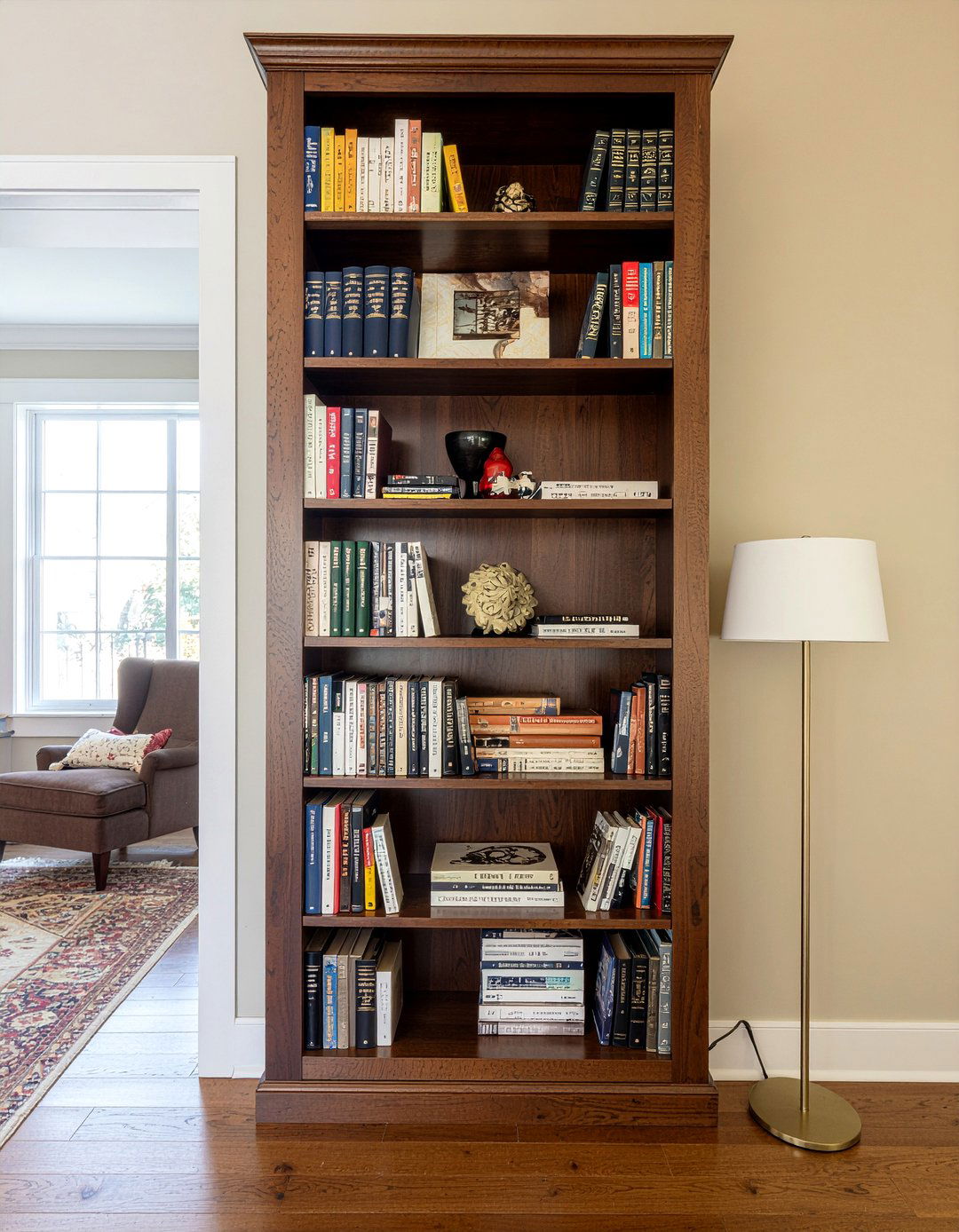 Solid Wood Bookshelf - 30 living room timeless furniture ideas
