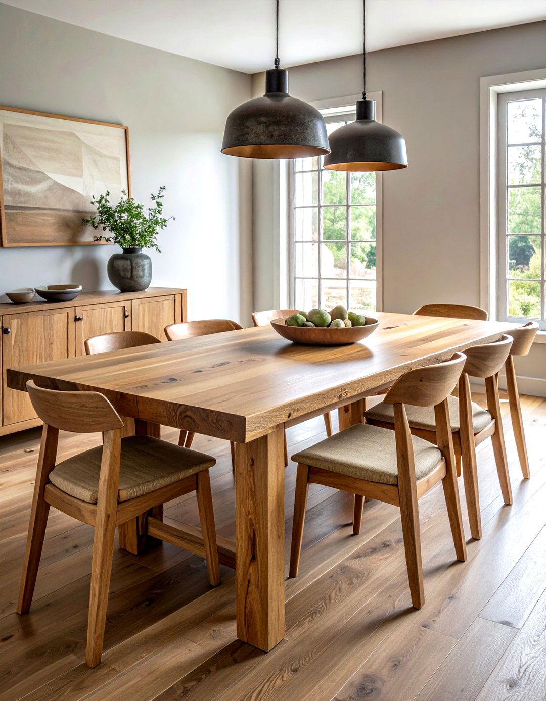 Solid Wood Dining Table - 30 natural dining room ideas