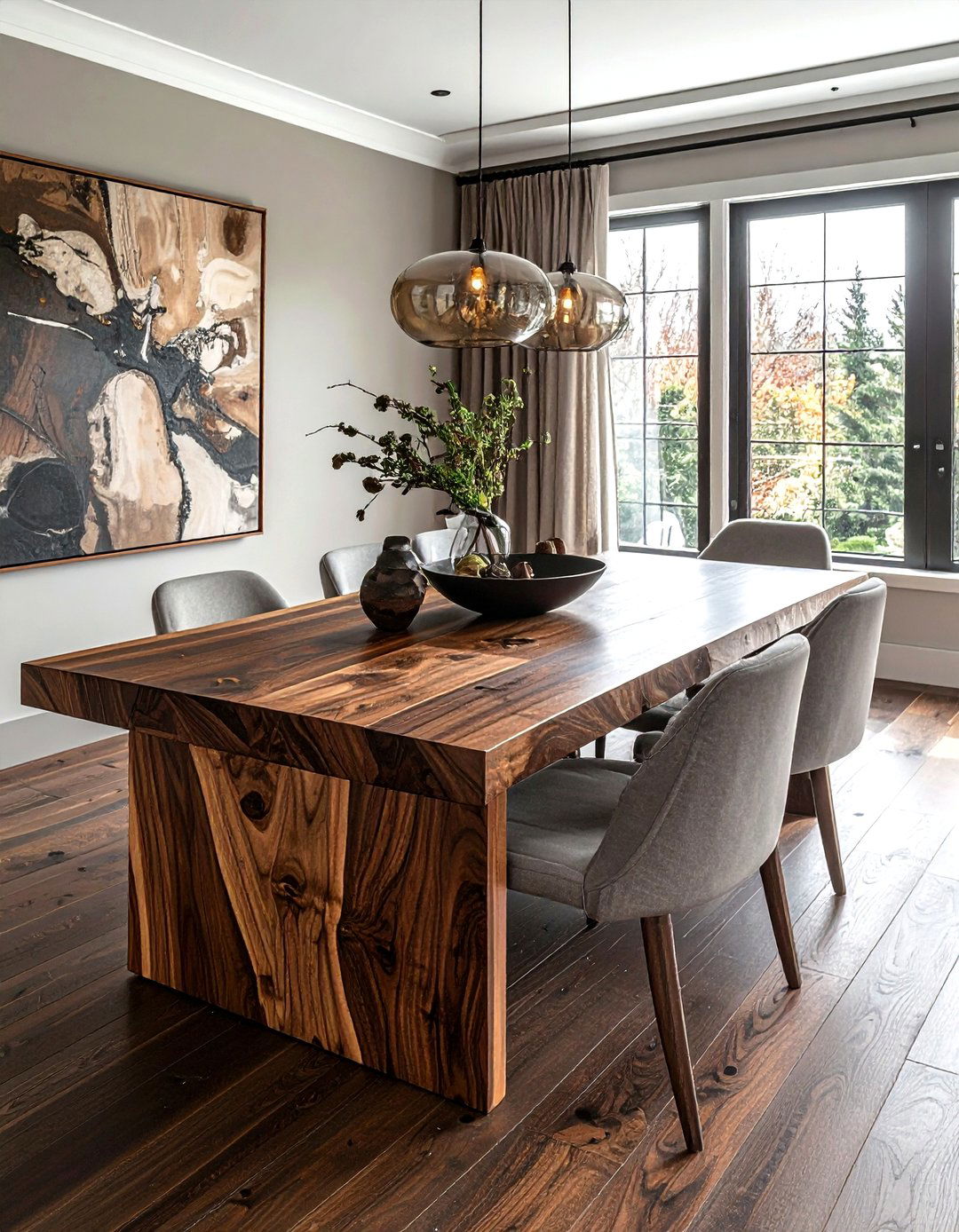 Solid walnut dining table - 30 walnut dining table ideas