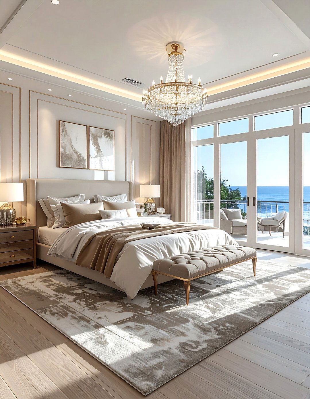 Sophisticated Coastal Bedroom - 30 coastal beige bedroom ideas