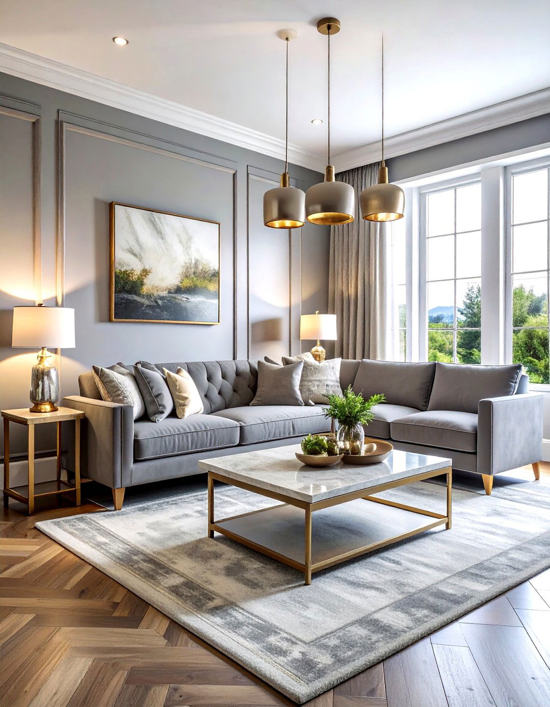 Sophisticated gray farmhouse living room - 30 farmhouse gray living room ideas