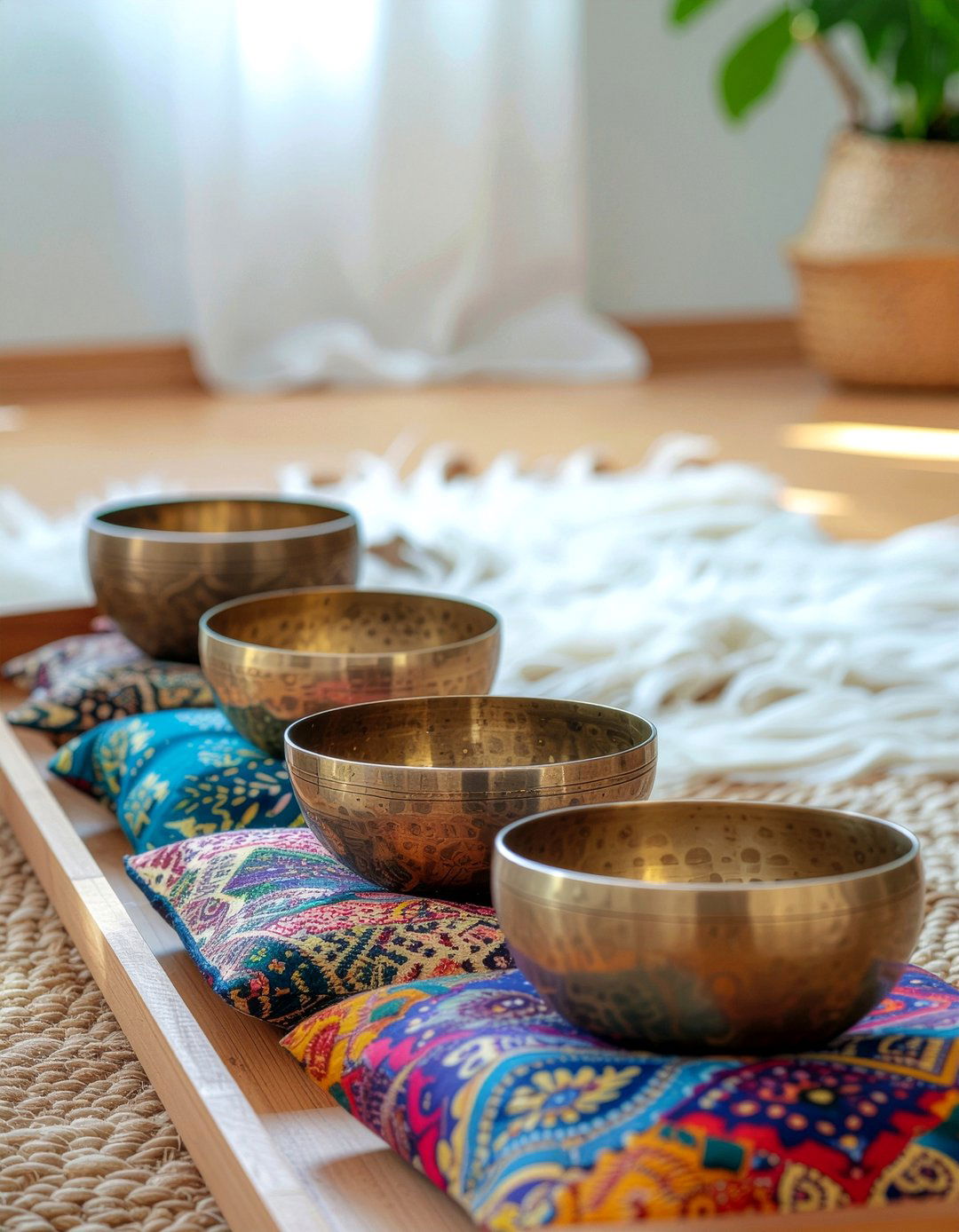 Sound Bowl Set - 30 meditation living room ideas
