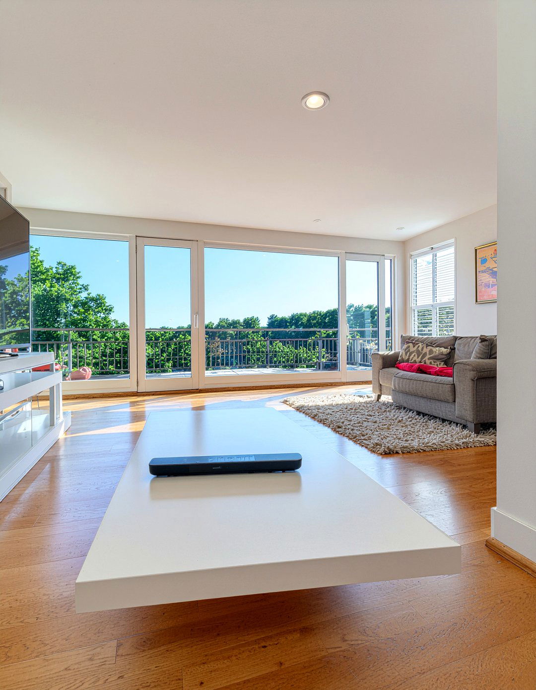 Soundbar On Corner TV Stand - 30 living room soundbar ideas